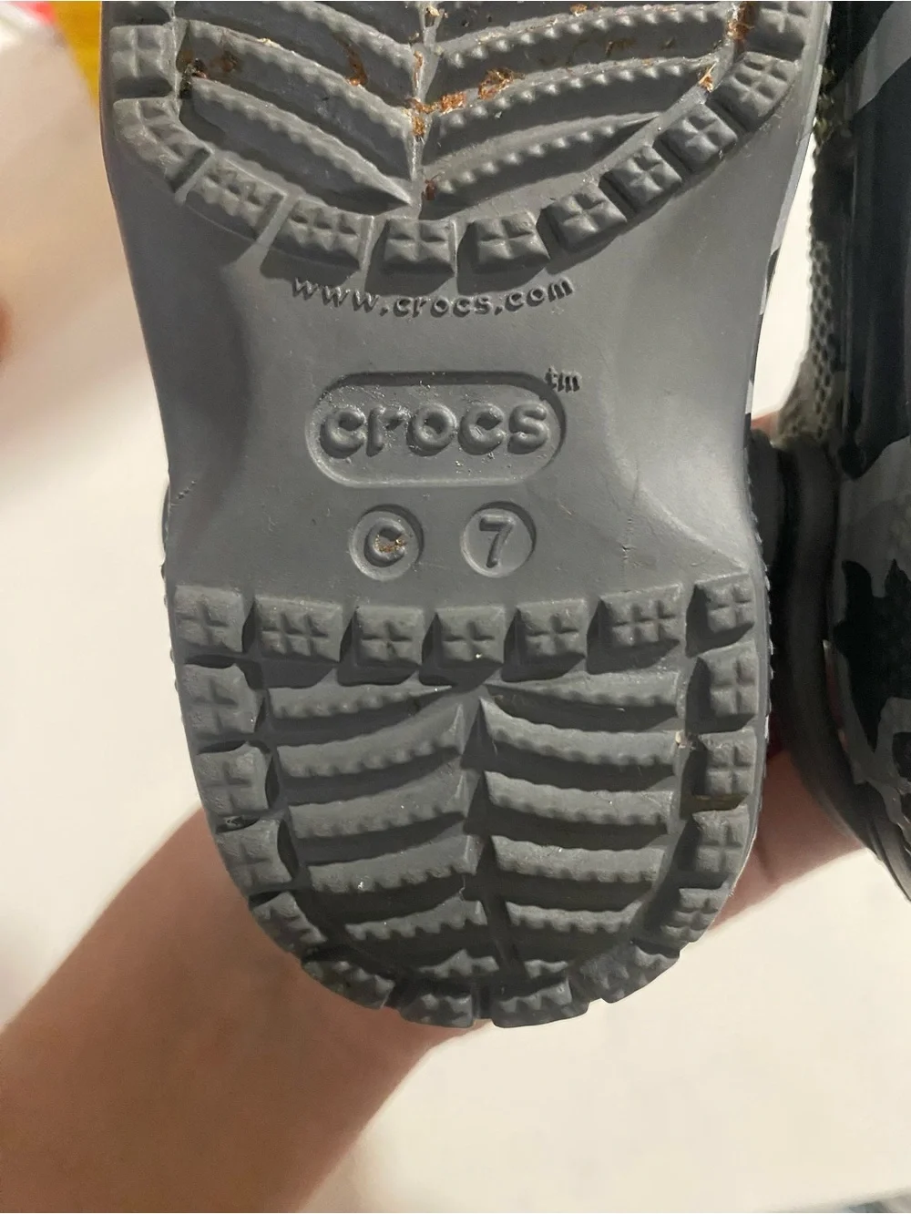 CROCS Kids Grey Camo Comfort Clogs